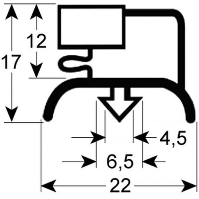 garnitura frigider profil 9015 L 3000mm mărime inserție
