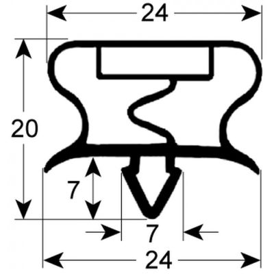 garnitura frigider profil 9195 L 371mm L 561mm mărime inserție potrivit pentru GRAM
