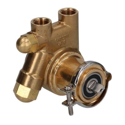 Pompa sifon 350 litri / ora, montare cu colier, ax 4,9 x 11 mm, racorduri ø 3/8" NPT, cu filtru de apa oblic si baypass lateral pentru reglare presiune maxima 25 bari