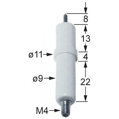 Electrod de aprindere ø 9 / 11 mm, conexiune M4 - 100703