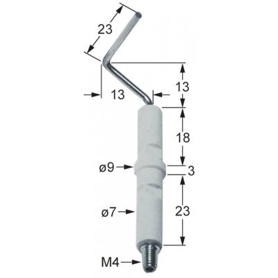 Electrod de aprindere ø 7 / 9 mm, conexiune M4 - 100709