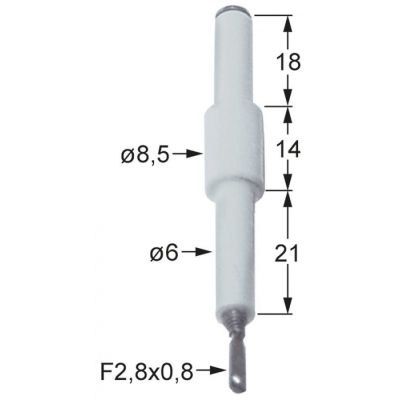 Electrod de aprindere ø 6 x 8,5 mm - 100717