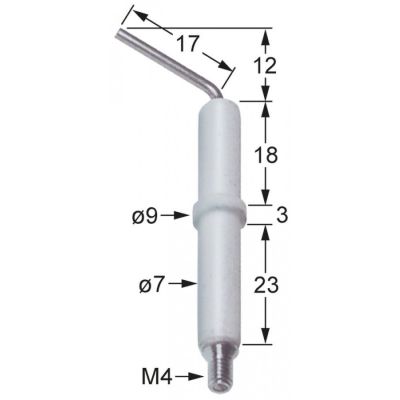 Electrod de aprindere ø 7 / 9 mm, conector M4 - 100719