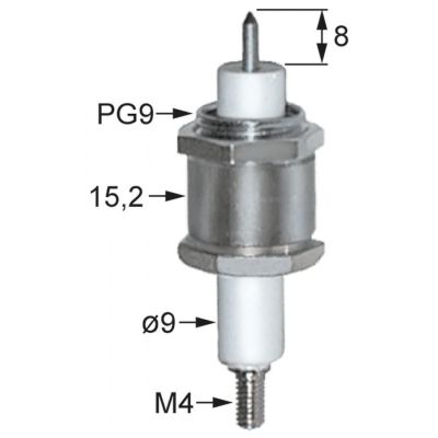 Electrod de aprindere, conector M4 - 100741