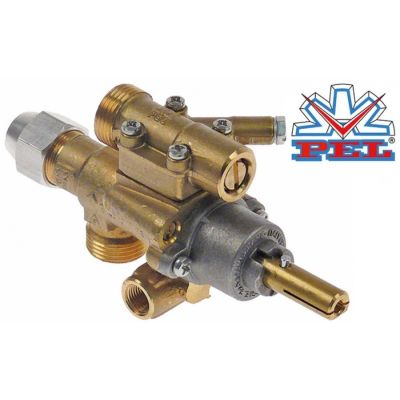 Robinet de gaz PEL22S/O, ax ø 8x10 mm, intrare/iesire M20x1.5 mm, iesire pilot M10x1 mm, inlocuieste CAL 3200, C00085 - 101086