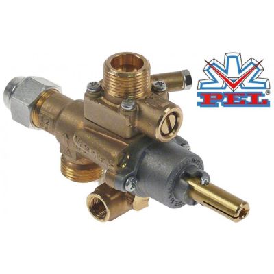 Robinet de gaz PEL 22S/V, intrare/iesire gaz M20x1.5 mm (tub ø 12 mm), termocupla M8x1 mm - 101157