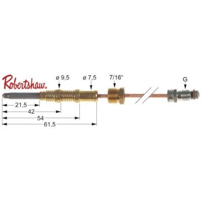 thermocouple ROBERTSHAW 7/16" ASA 11/32 L 18" - 455mm