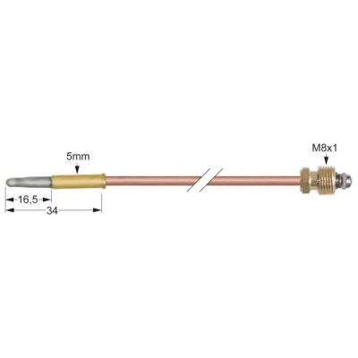 thermocouple plug connection ø5,0mm M10x1 L 220mm