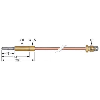 Termocupla L 450 mm, cap ø 6,0 mm, racord M10x1 - 102226