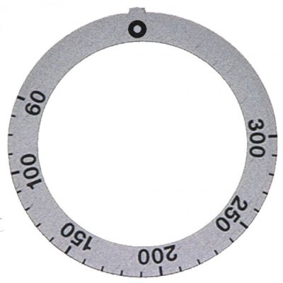 knob dial plate silver thermostat t.max. 300°C - Code 110530