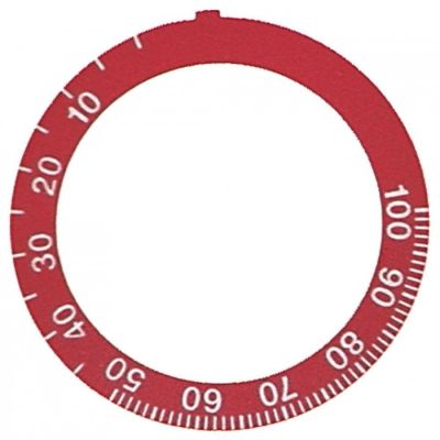 knob dial plate red thermostat t.max. 100°C - Code 110533