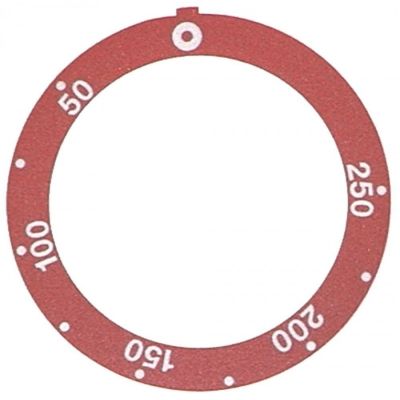 knob dial plate red thermostat t.max. 250°C - Code 110535