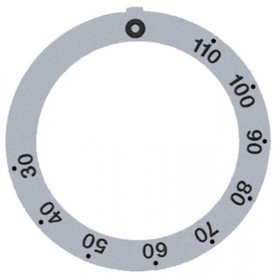 knob dial plate silver thermostat t.max. 110°C - Code 110545