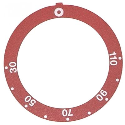 knob dial plate red thermostat t.max. 110°C - Code 110546