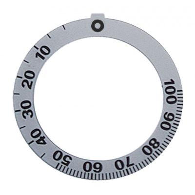 knob dial plate silver thermostat t.max. 100°C - Code 110556