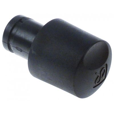 knob ø 49mm shaft ø hexagon width A/F20mm black - Code 111169