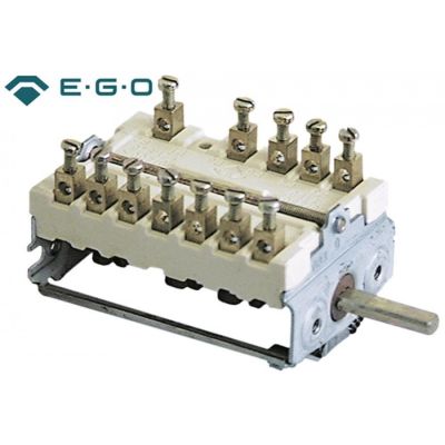 Comutator cu 4 pozitii 0-1-2-3, cu 5 contacte 16 A, 250 V, ax ø 6 x 4,6 mm, EGO 49.34615.701 - 300081