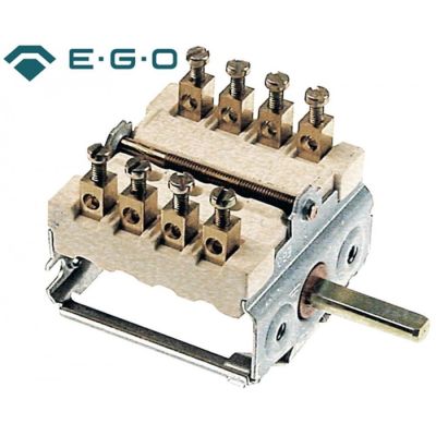 Intrerupator rotativ - selector 0-1, cu 4 contacte 16A, ax ø 6x4,6 mm, EGO 4942915704, 49.42915.704