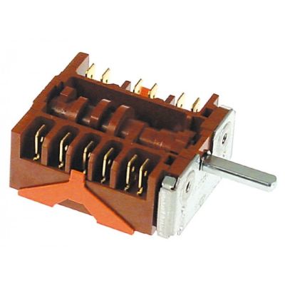 Selector 7 pozitii 0-1-2-3-4-5-6, ax ø 6x4,6 mm, 16A, 250V, EGO 46.27266.813 - 300177