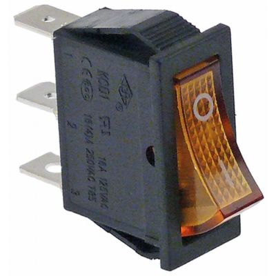 Intrerupator basculant 16 A, 250 V, cu lumina galbena, montare 30x11 mm - 301011
