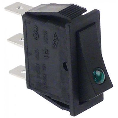 Intrerupator basculant 30x11 mm, verde 1NO, 250V, 16A - 301038