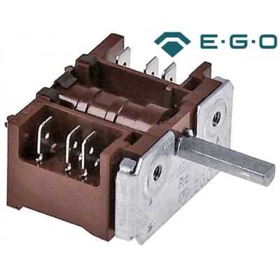 Intrerupator - selector rotativ pornit-oprit, 2 contacte 16 A, ax ø 6x4,6 mm, EGO 42.02900.000 - 301115