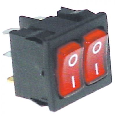 Intrerupator basculant dublu, contacte 1NO/NO, 250V, 10A, iluminat - 346552