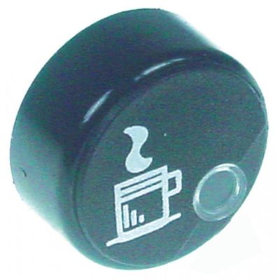 push button ø 23mm black symbol coffee with lens - Code 346820