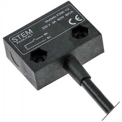 Micro intrerupator magnetic 36 x 26 mm, 1NO, 230 V, putere nominala 3 A, 60 W, cablu 2000mm - 346998