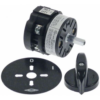 Comutator cu 2 pozitii, 20 A, ax 5x5 mm, lungime ax 18 mm, BREMAS serie A1700 - 347085