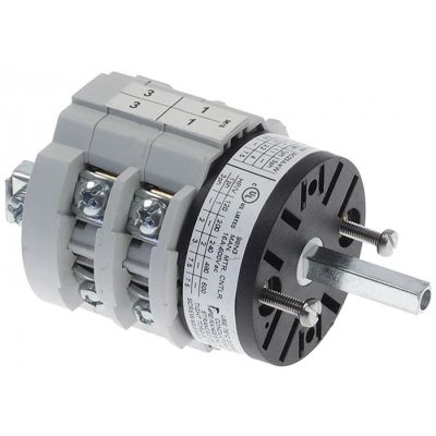 Intrerupator rotativ - comutator BREMAS CS0169615V, serie A1600, cu 5 pozitii 0-1-2-3-4, cu 4 contacte, 16A, 400V, ax 5x5 mm - 347097