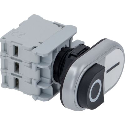 Intrerupator O-I complet, fara retinere, contacte 1NO/1NC + lumina indicatoare, montare ø22mm - 347696
