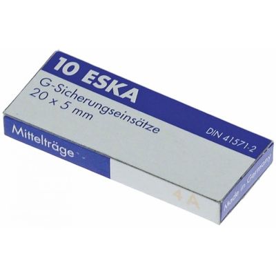 fine fuse size ø5x20mm 4A fast-acting rated voltage 250V Qty 10 pcs