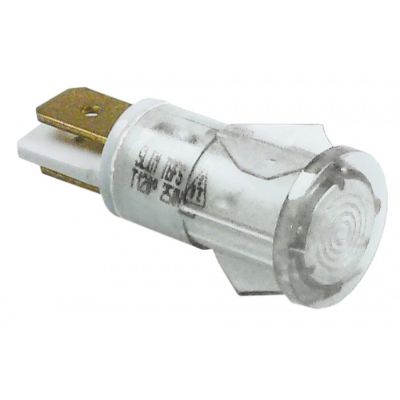 Lampa indicatoare - martor alb, 230V, orificiu de montare ø 13 mm, ext. ø 15 mm, t. max. 120°C - 359045