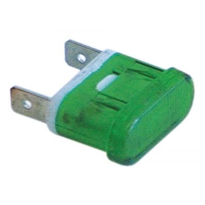 indicator light 25x11mm 230V green connection male faston 6,3mm