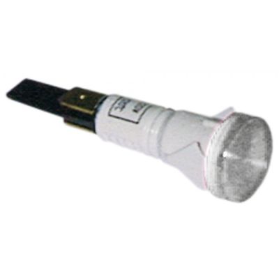 indicator light ø 14mm 230V clear connection male faston 6,3mm temp.-resist. 120°C