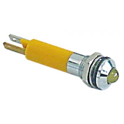 indicator light LED mounting ø 8 mm 24VDC yellow connection F2.8x0.8 20 mA mounting thread M8