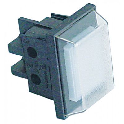 indicator light 30x22mm 230 V white connection male faston 6.3mm with protecting cover