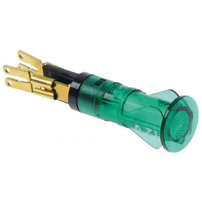 indicator light ø 10mm green 12V connection male faston 2,8mm Qty 1 pcs