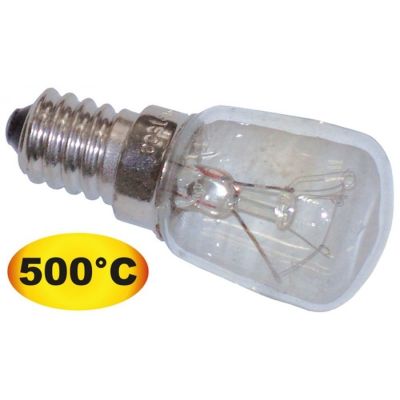 Bec cuptor pizza E14, 25W, 230V, t.max. 500°C, ø 26 mm, L 57 mm - 359448