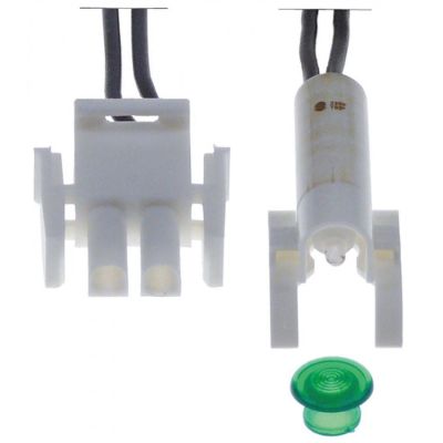 indicator light ø 8mm 230V green connection plug cable length 240mm temp.-resist. 90°C