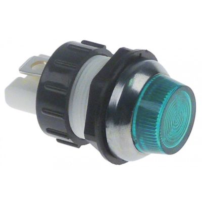indicator light ø 19mm 230V green connection male faston 6,3mm