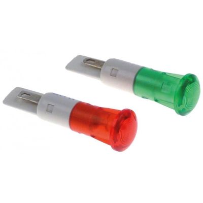 indicator lamps set ø 9mm 230V red/green connection male faston 2,8mm