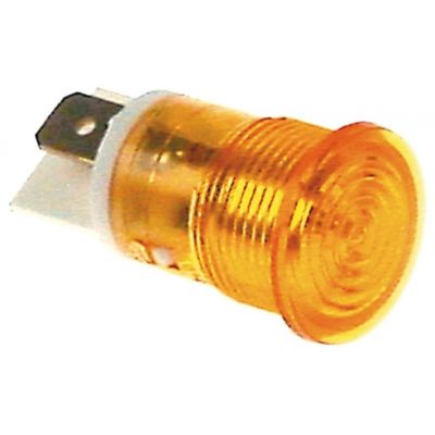 indicator lamp ø 16 mm 230 V yellow connection flat plug 6,3mm - Code 359834