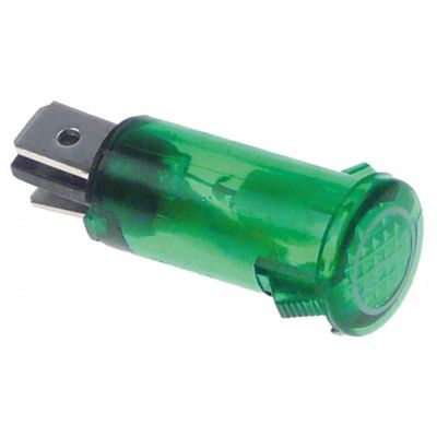 indicator light ø 12mm 230V green connection male faston 6,3mm Sinus