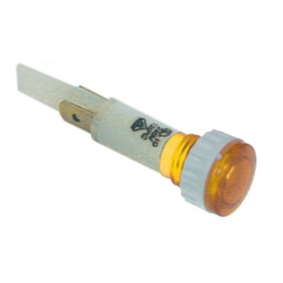 Lampa indicatoare galbena, montare ø 10 mm, 230 V, conectori 4,8 mm - 359871