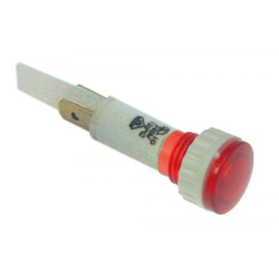 Lampa indicatoare rosie, montare ø 10 mm, 230 V, conectori 4,8 mm - 359872