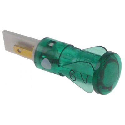 indicator light ø 10mm green 6V connection male faston 2,8mm Qty 1 pcs