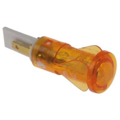 indicator light ø 10mm yellow 6V connection male faston 2,8mm Qty 1 pcs