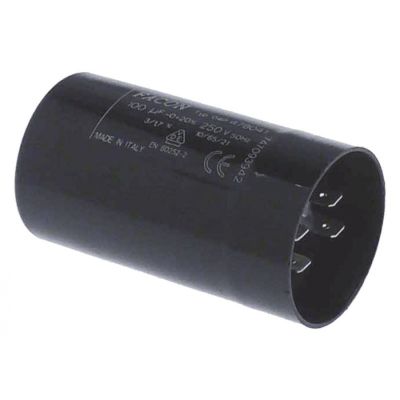 starting capacitor 100 µF 250 V 50/60Hz duty cycle ø 46 mm L 85 mm plastic